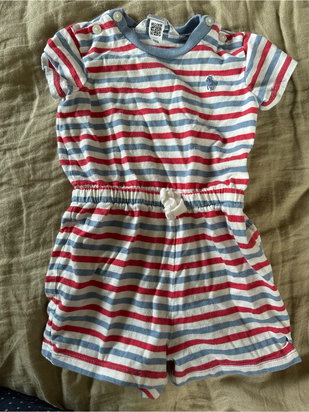 Ralph Lauren Striped Baby Tee in Red, Blue & White